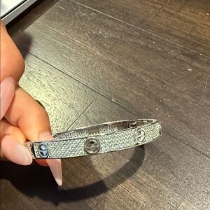 Elegant Silver Bracelet with Crystal Accents